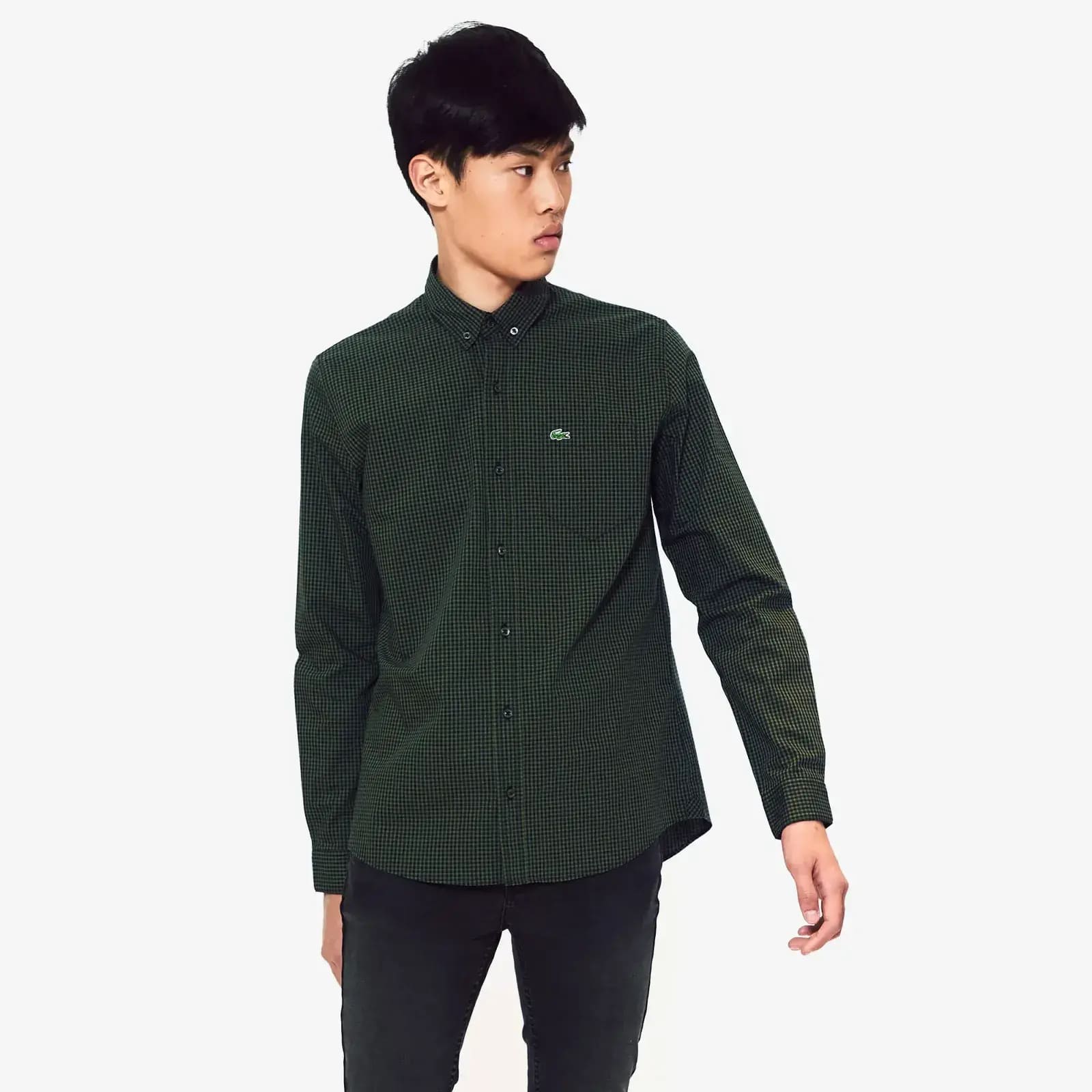 Lacoste camisa verde a cuadros hombre - Punto Pixcel